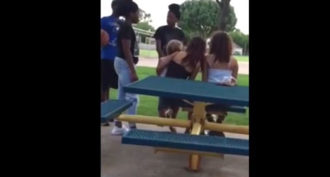 SHOCK VIDEO: Black Teen Brutally Beats Up White Girl Holding A Toddler