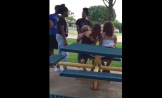 SHOCK VIDEO: Black Teen Brutally Beats Up White Girl Holding A Toddler